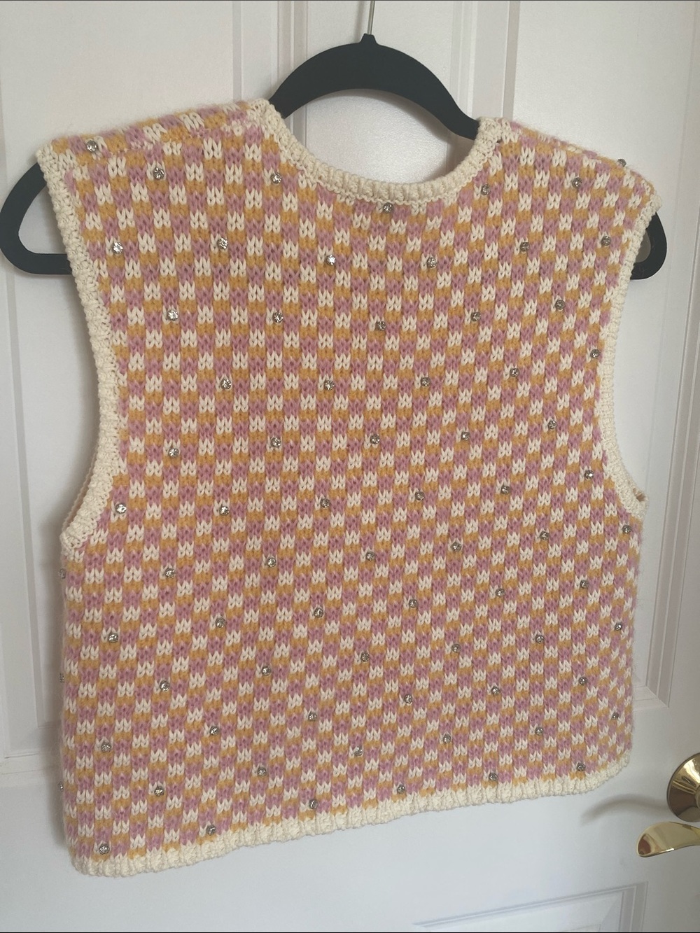 Maje Multicolor Sleeveless Wool-blend Rhinestone Vest EUC Size Medium - Picture 4 of 4